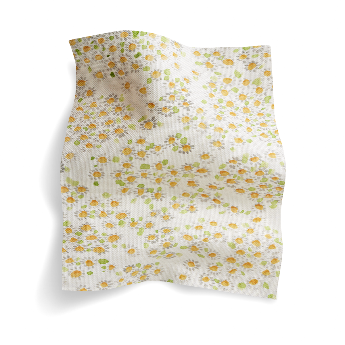 Small Daisy Fabric in Gray/Yellow