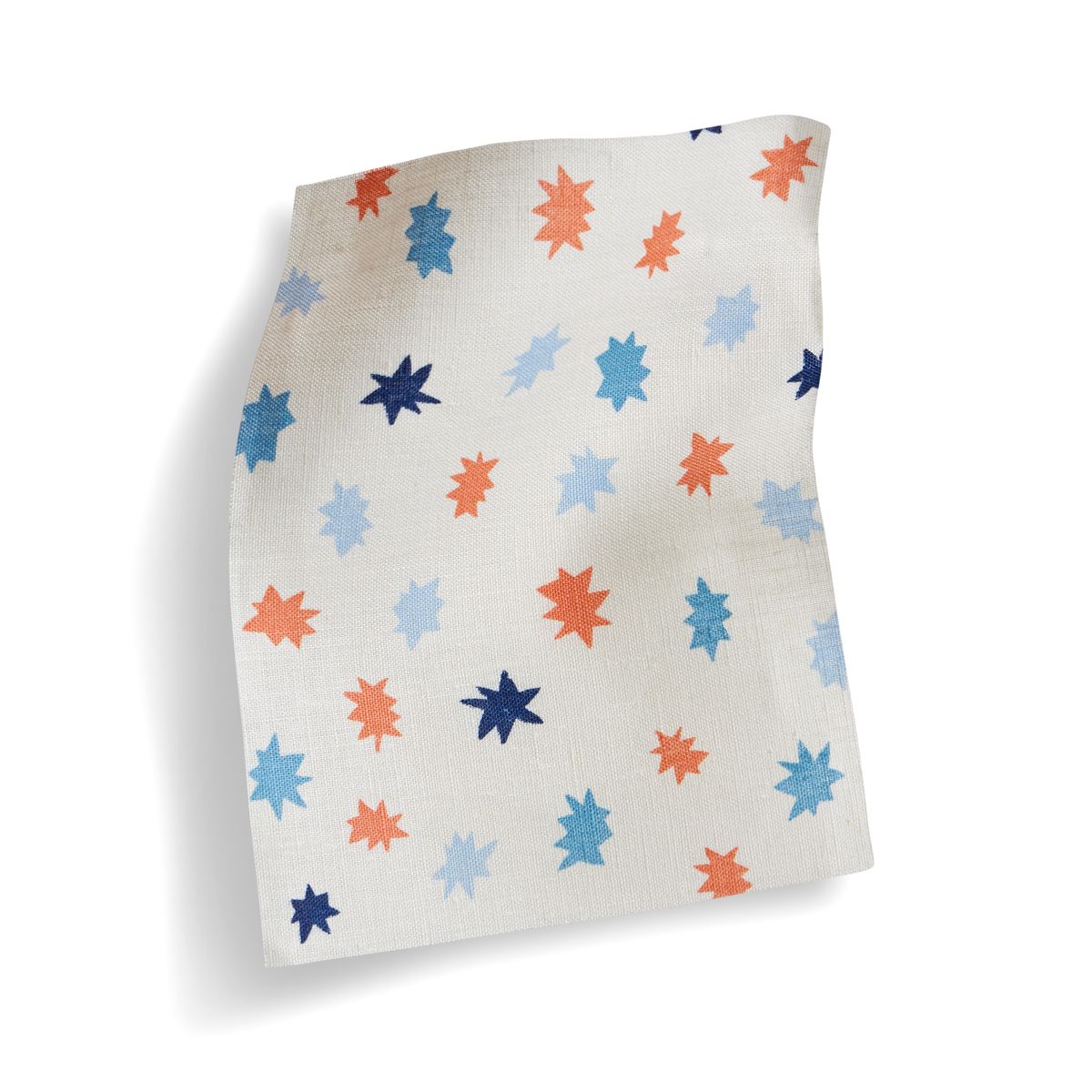 Stars Fabric in Sky/Tomato