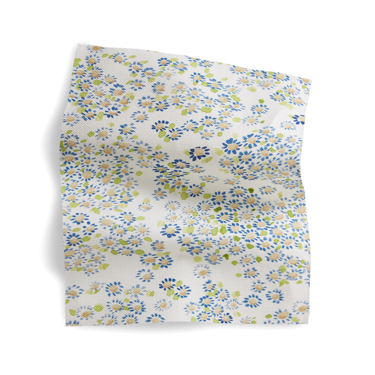 Small Daisy Fabric in Navy/Green