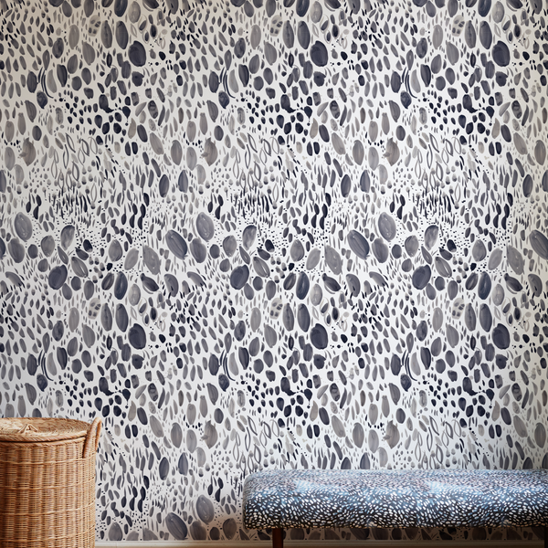 Blooms Wallpaper in Inkwash