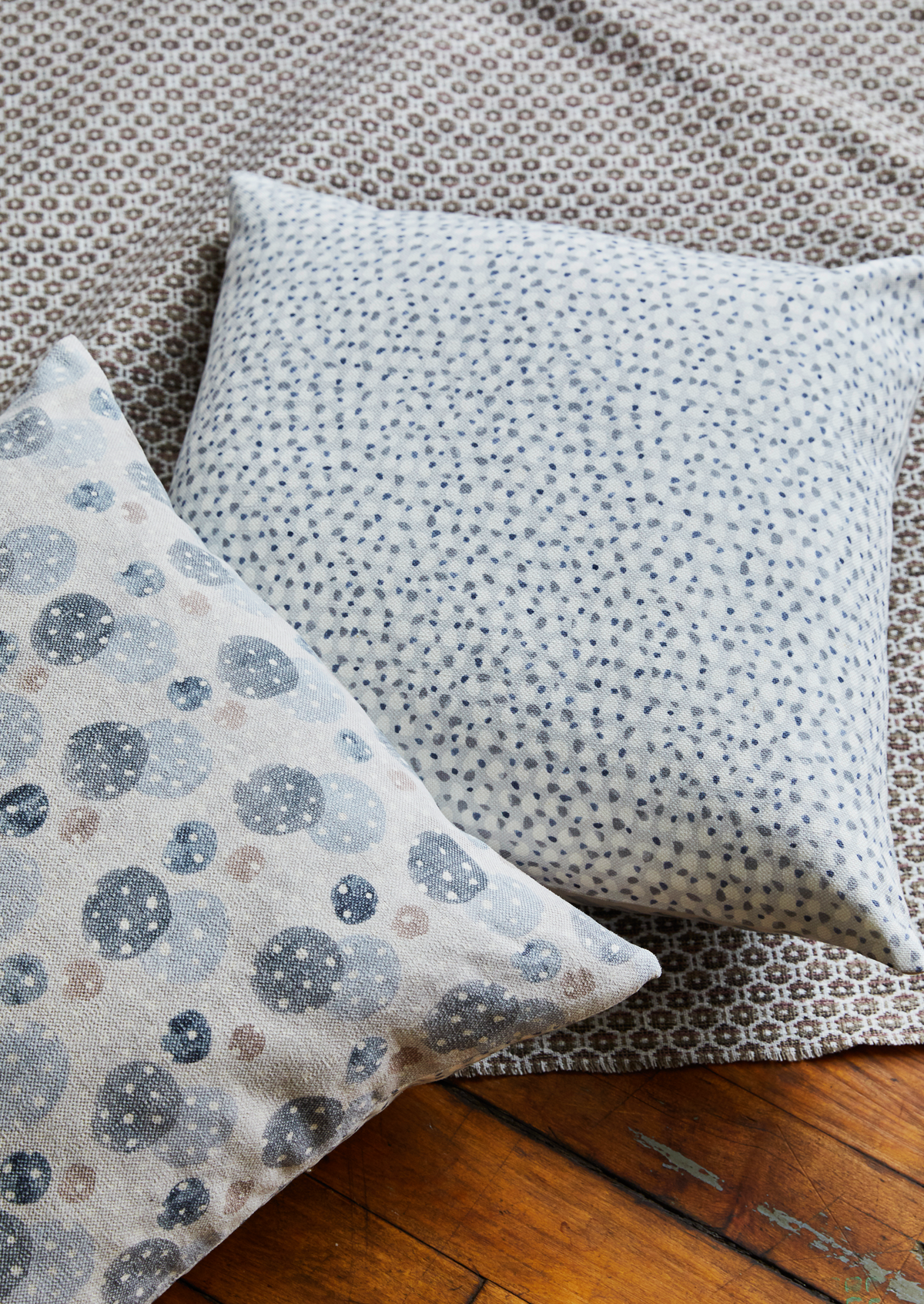 Scattered Dot Fabric in Gray-Blue