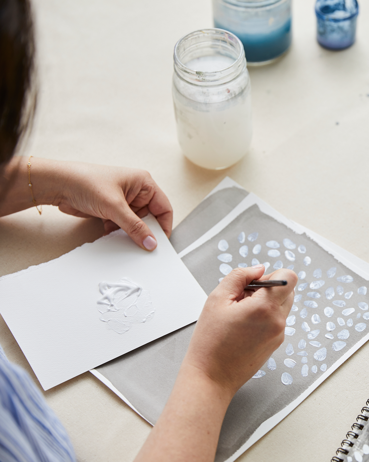 Speckled Fabric in Navy