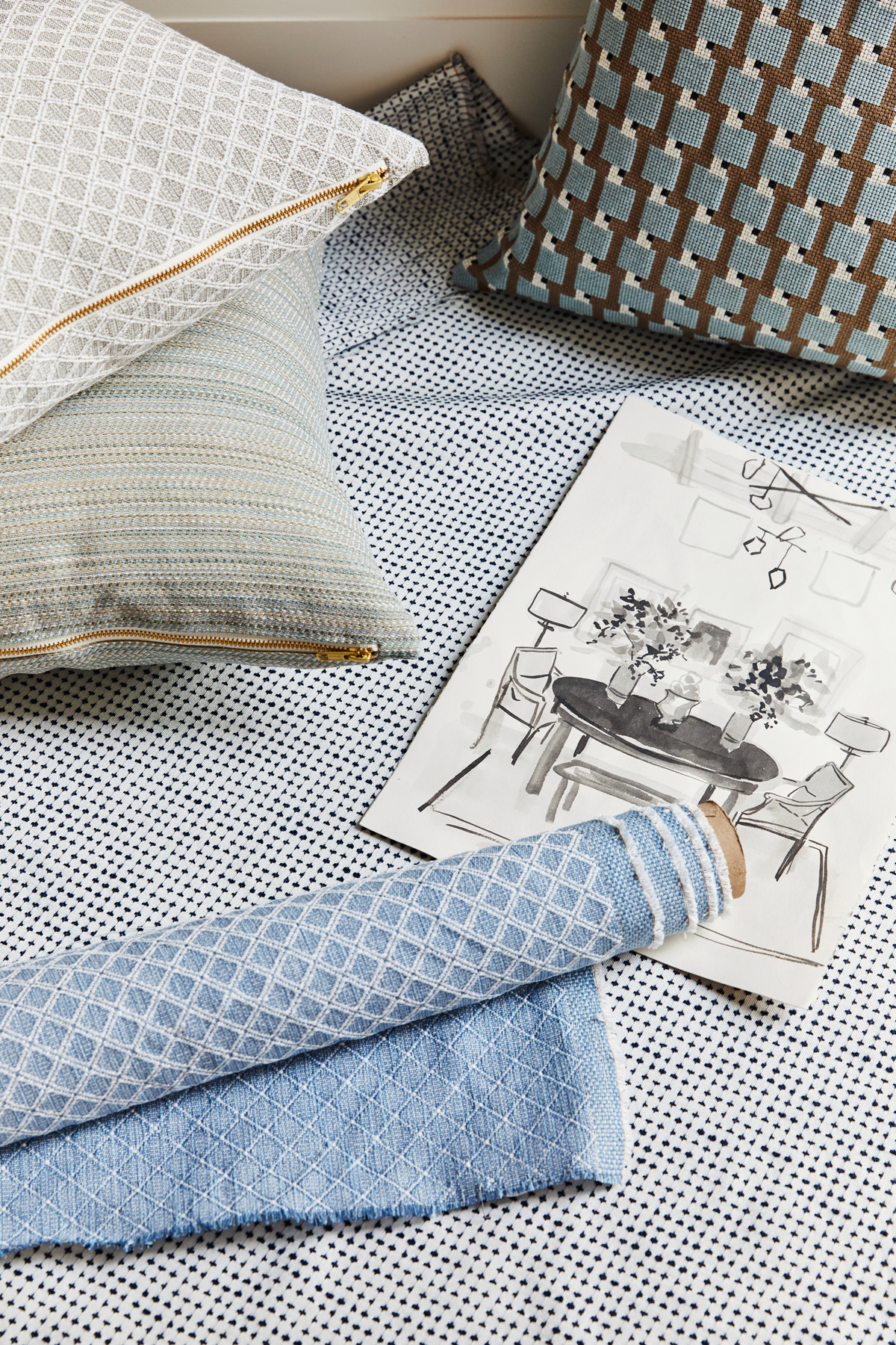 Lattice Fabric in Pale Mist