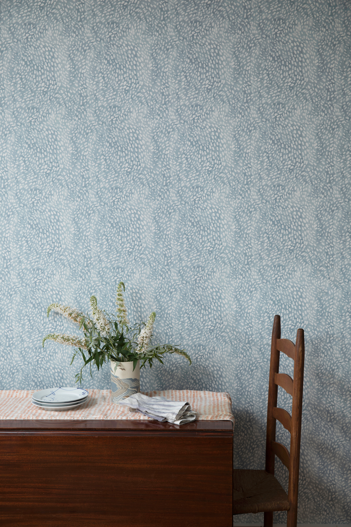 Speckled Wallpaper in Cloud Blue