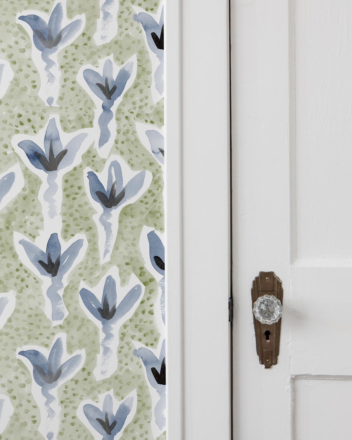 Sprigs Wallpaper in Green/Blue