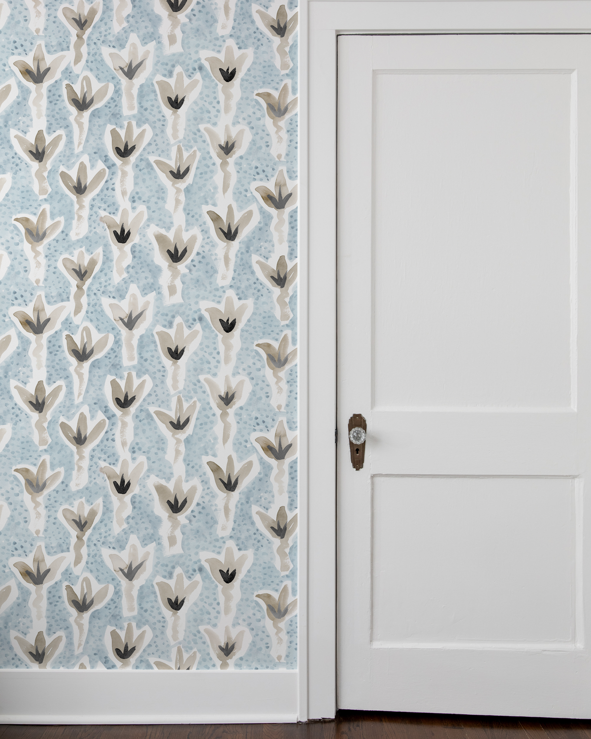 Sprigs Wallpaper in Light Blue