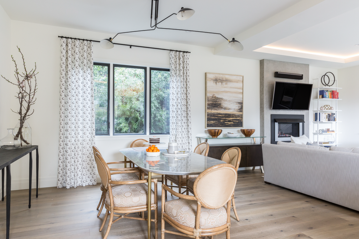 Striped Moon Fabric in Taupe/Black