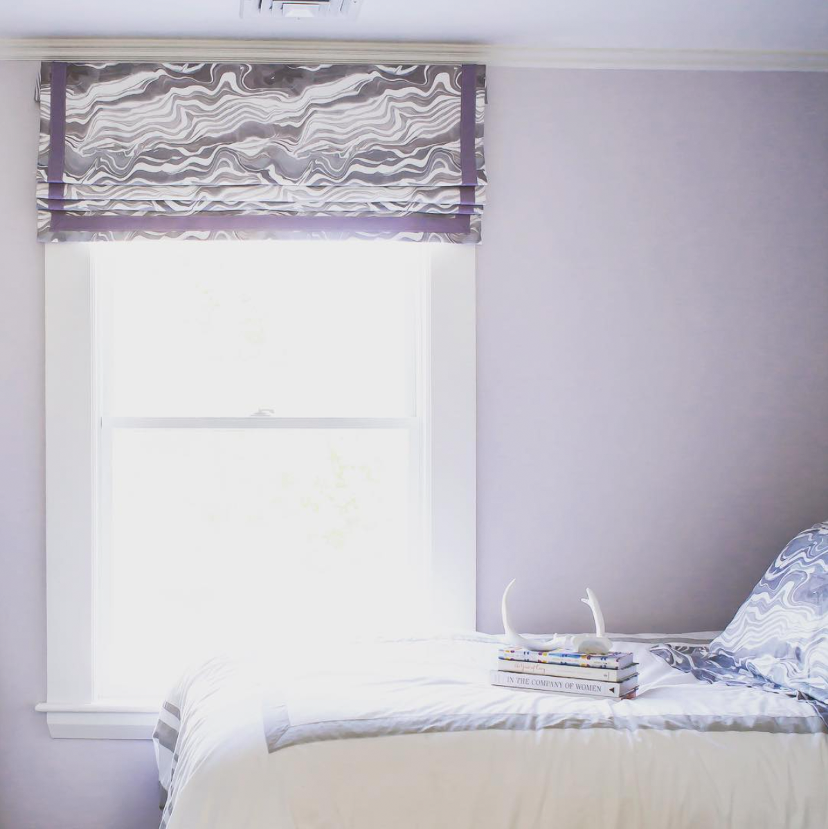 Marbled Stripe Fabric in Gray-Lilac