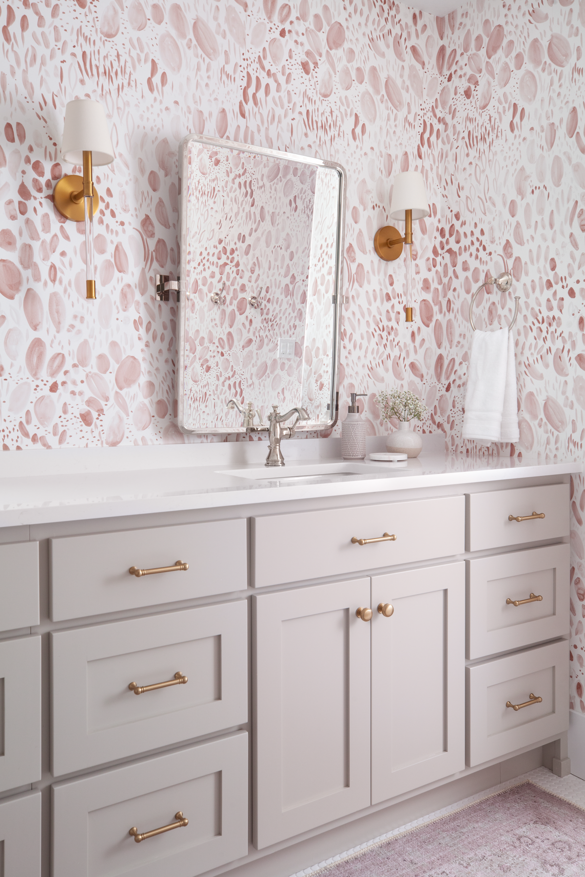 Blooms Wallpaper in Blushing Taupe