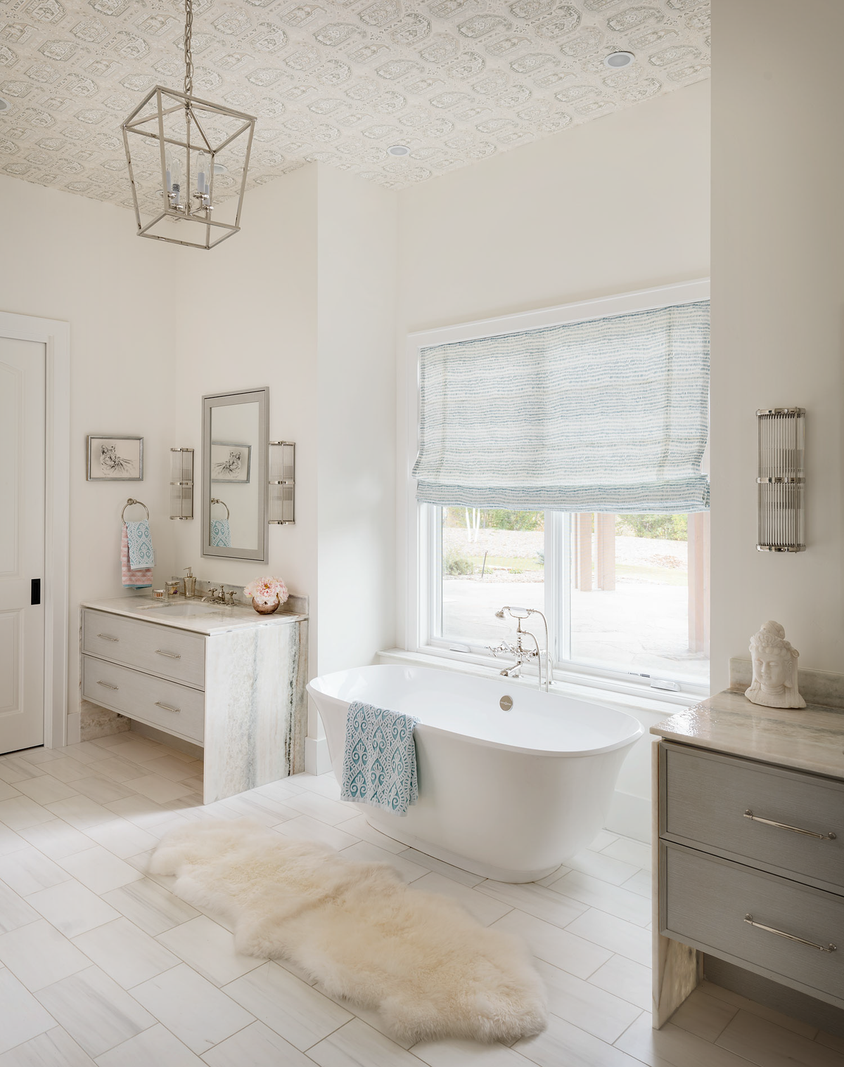 Dashes Fabric in Ocean Blue