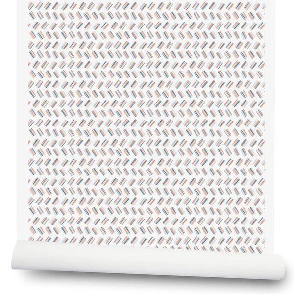 Candy Wallpaper in Peach/Blue