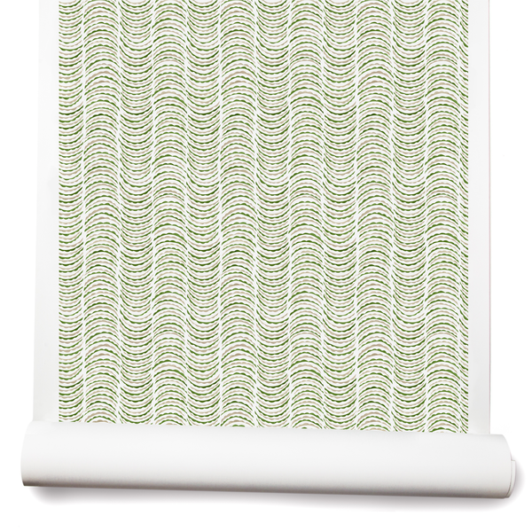 Cat Cow Wallpaper in Olive/Taupe