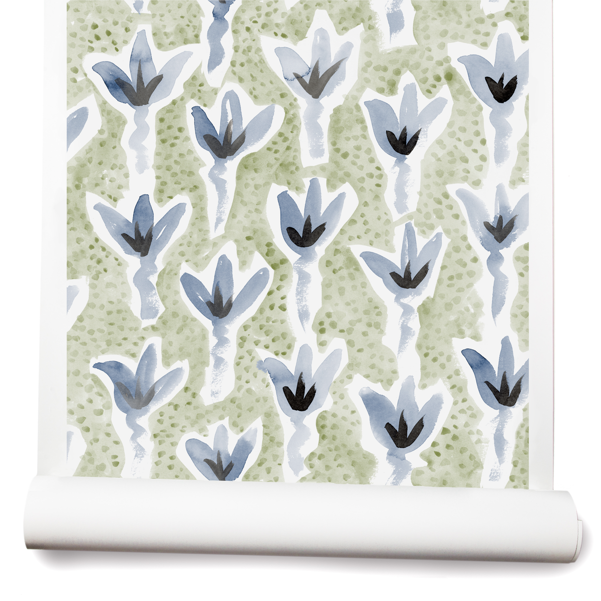 Sprigs Wallpaper in Green/Blue