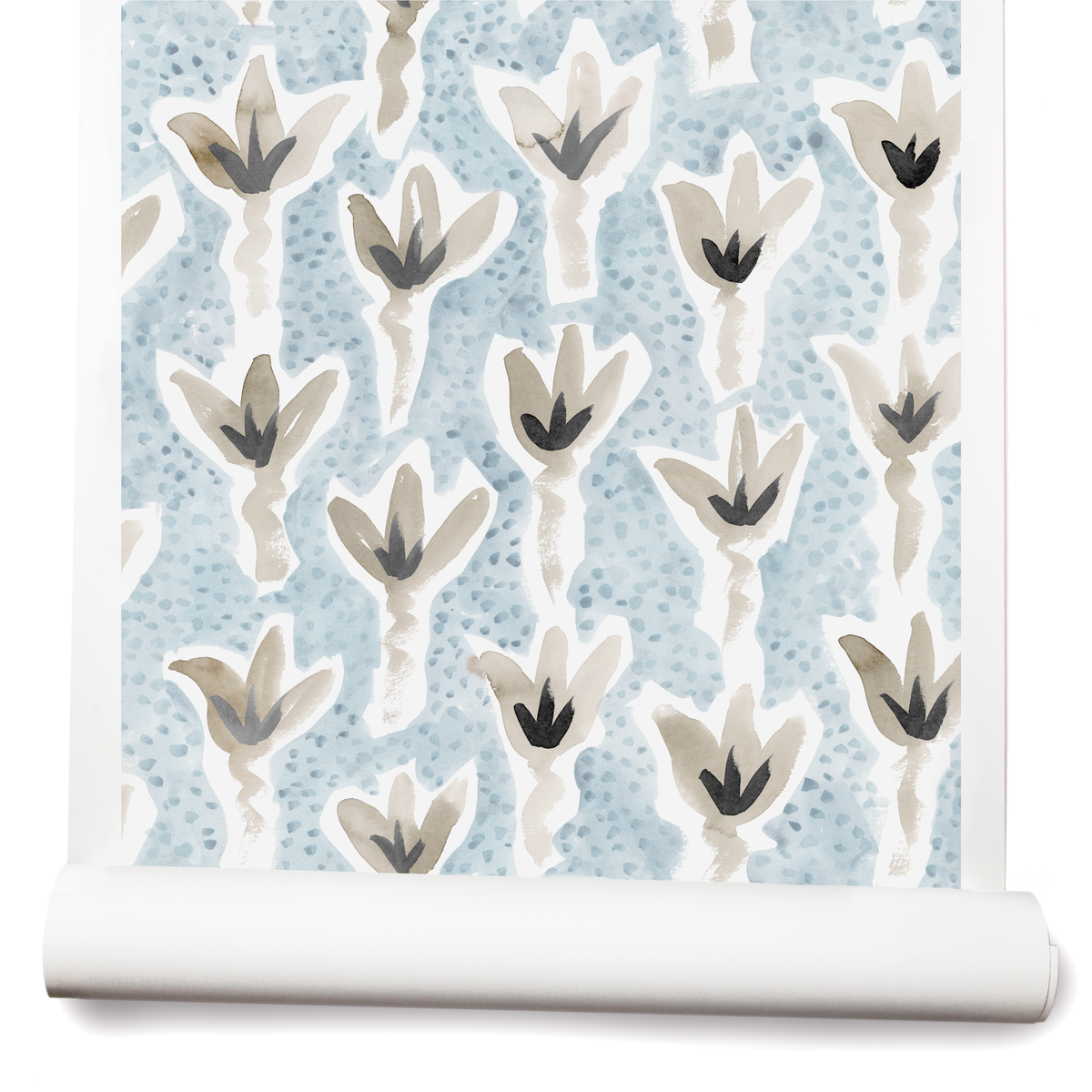 Sprigs Wallpaper in Light Blue