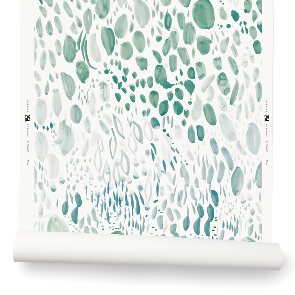 Blooms Wallpaper in Soft Green