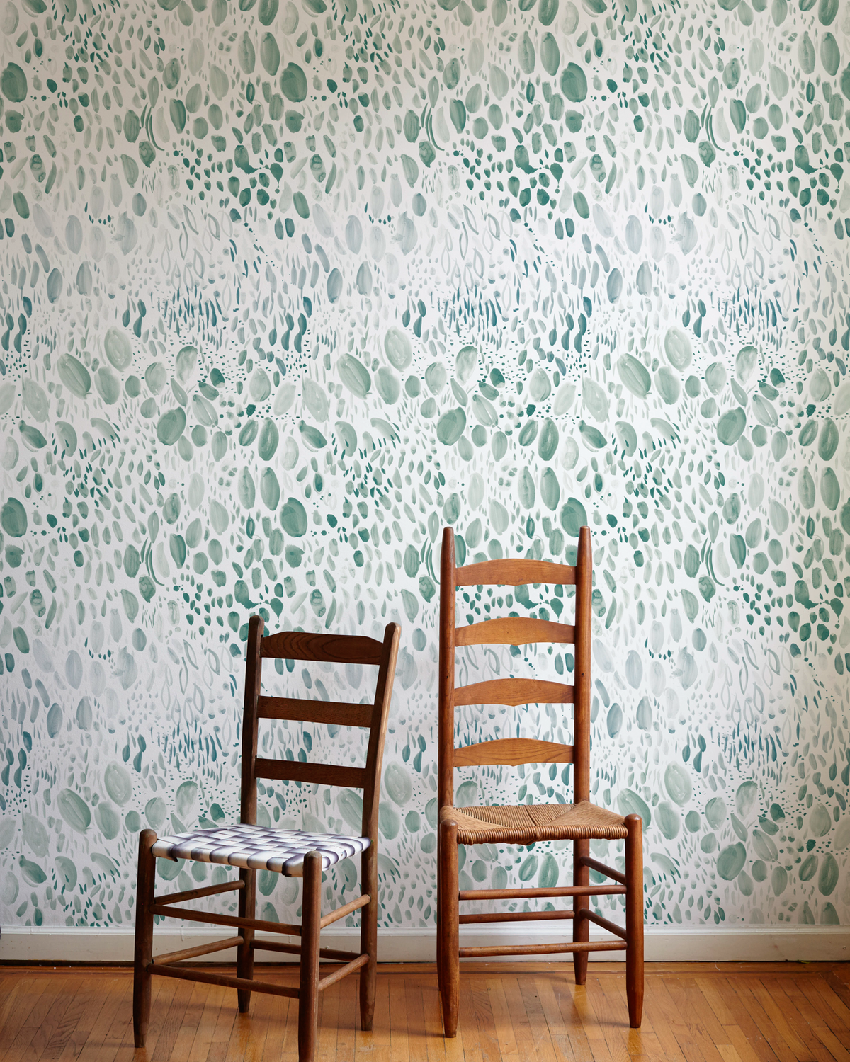 Blooms Wallpaper in Soft Green