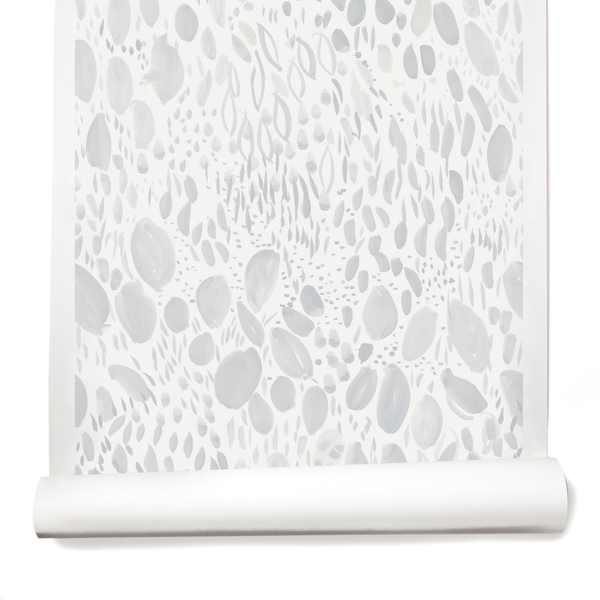 Blooms Wallpaper in Light Gray