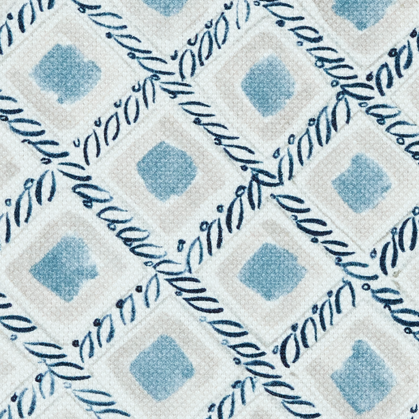 Braided Diamonds Small Fabric in Blue/Taupe