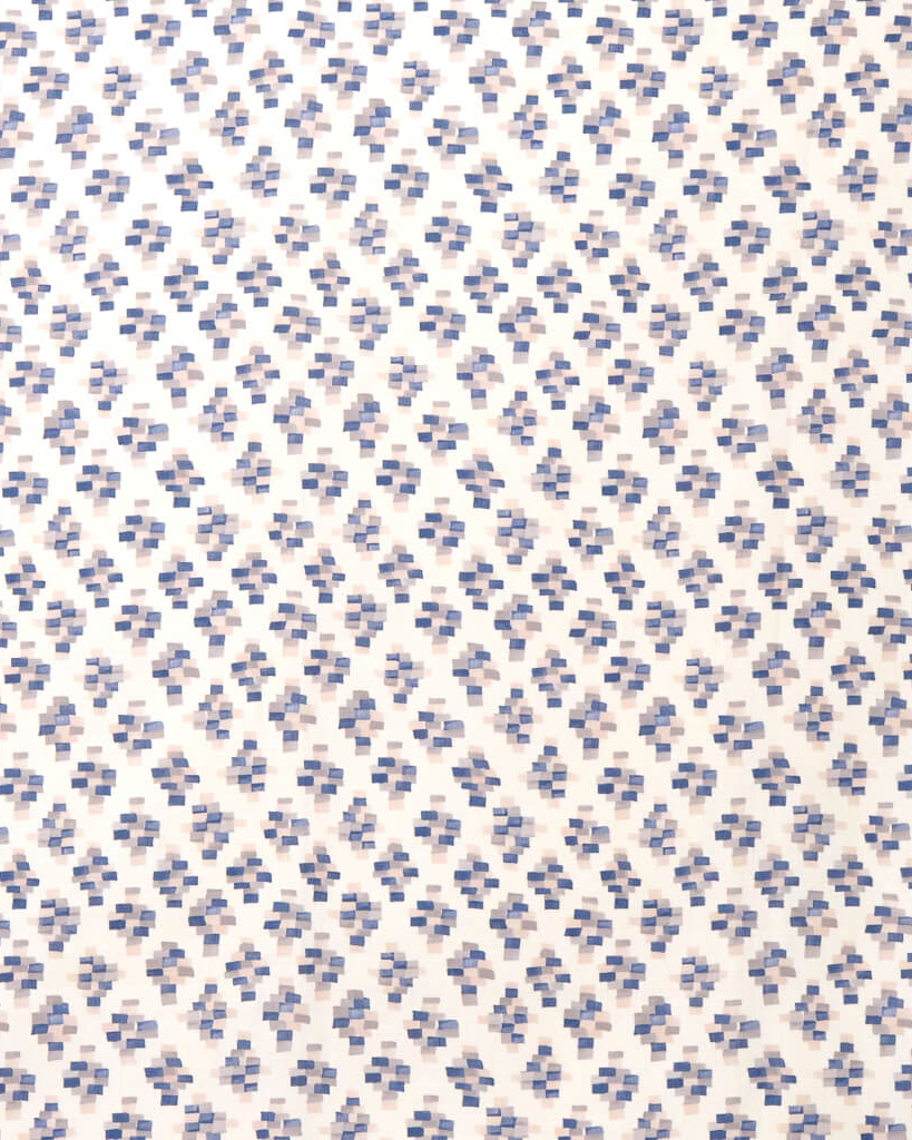 Bricks Fabric in Taupe/Blue
