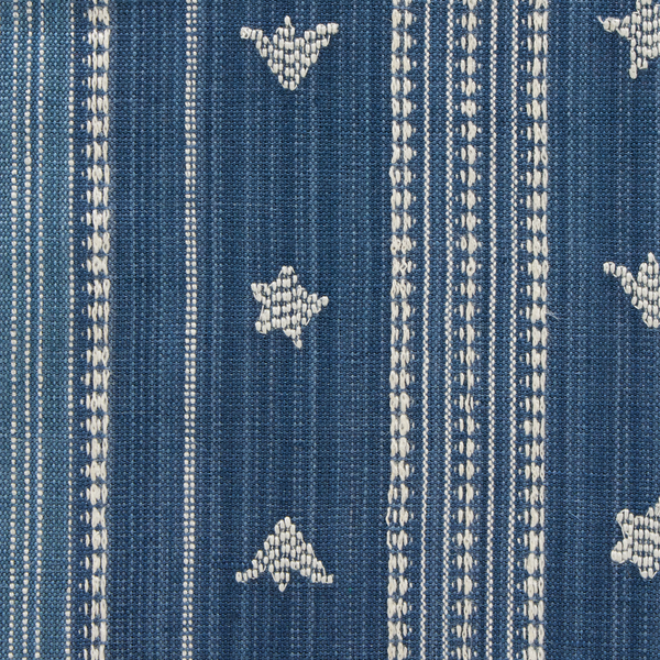Budding Stripe Fabric in Ocean Blue
