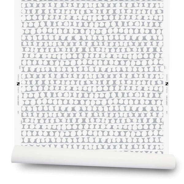 Circle Stripe Wallpaper in Stone Gray