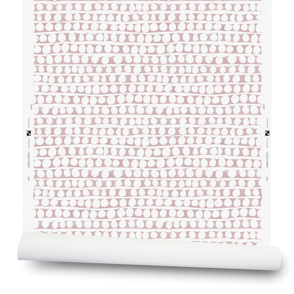 Circle Stripe Wallpaper in Taupe