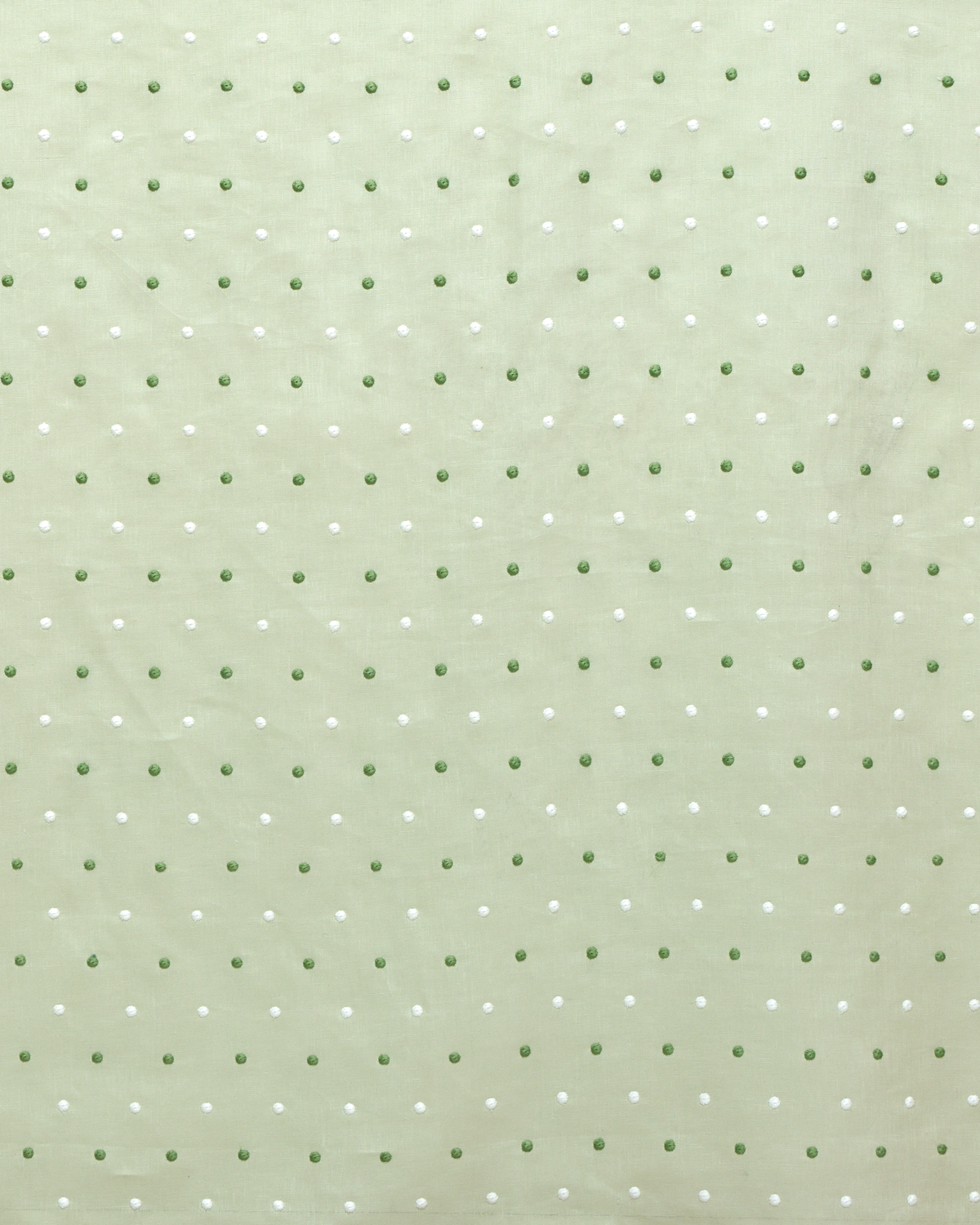 Embroidered Dots Sheer Fabric in Pistachio