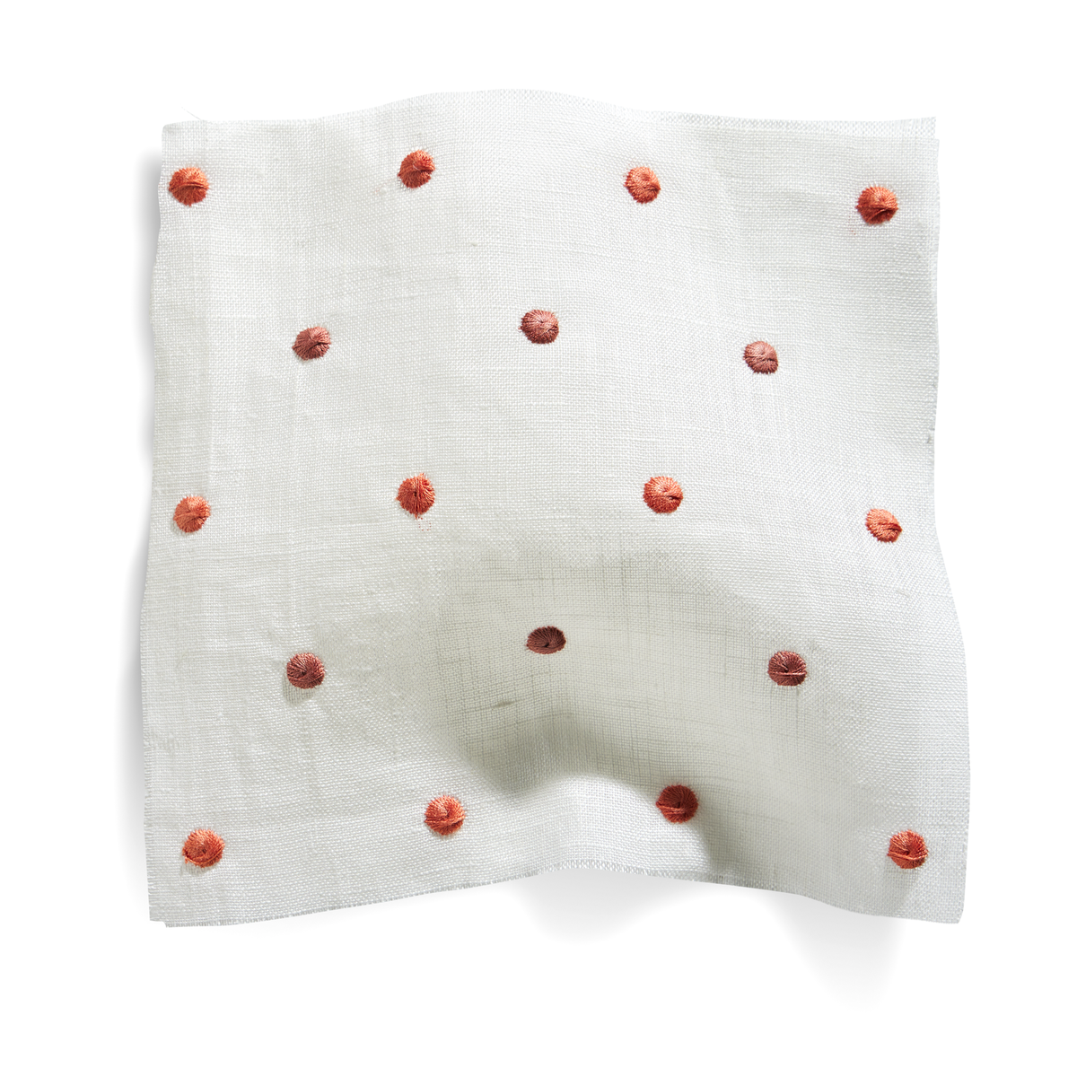 Embroidered Dots Sheer Fabric in Ivory/Rose