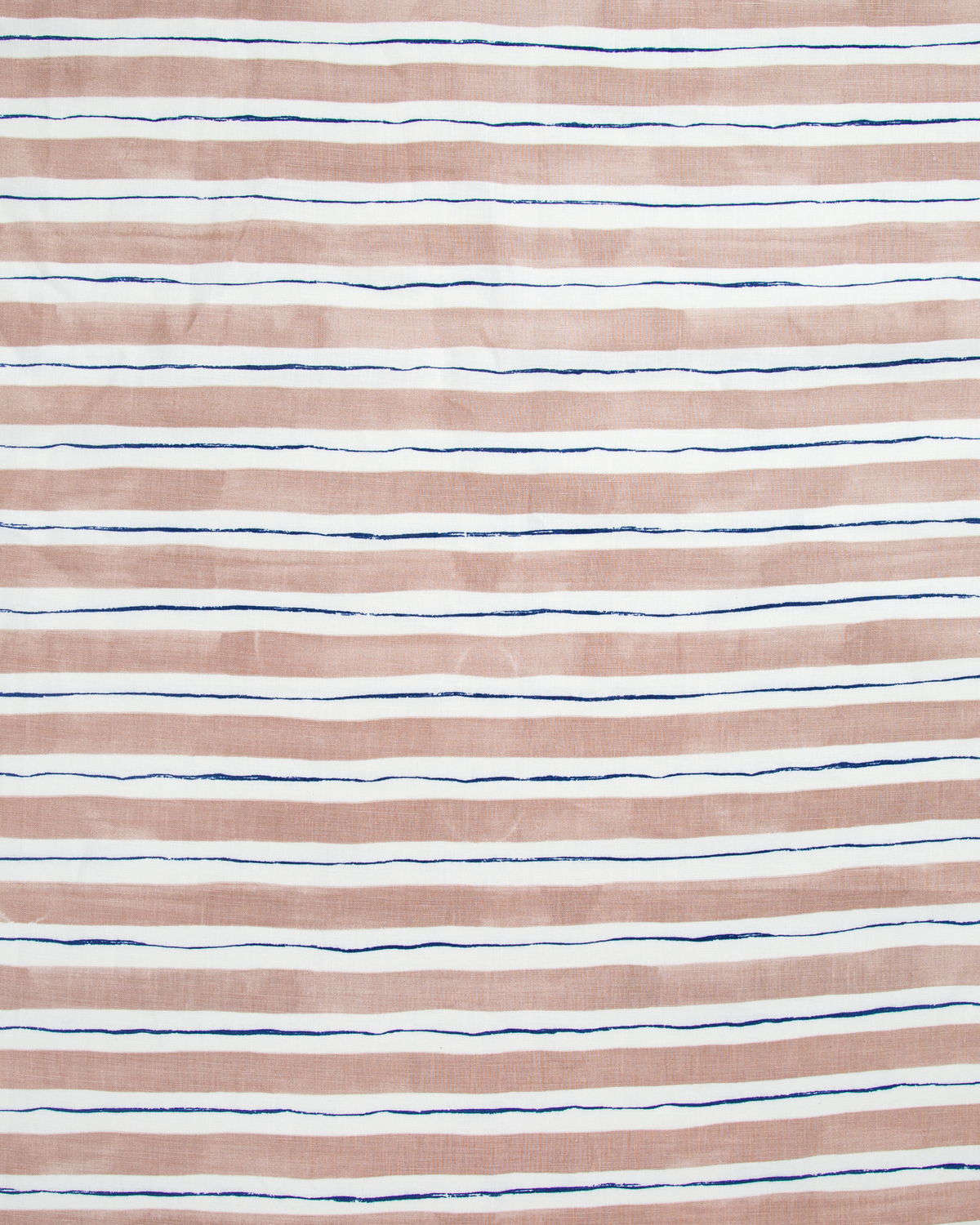 Painted Stripe Fabric in Coffee & Blauvelt Blue
