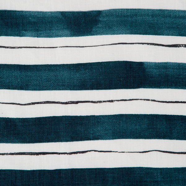 Painted Stripe Fabric in Marine & Black