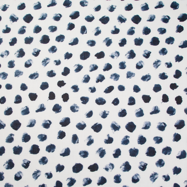 Splotched Dot Fabric in Navy