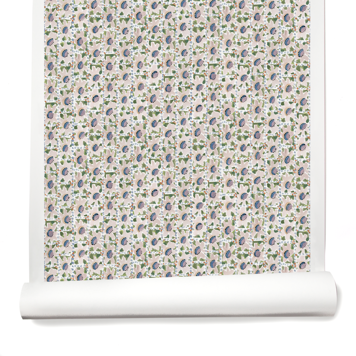 Floral Trellis Wallpaper in Taupe/Green