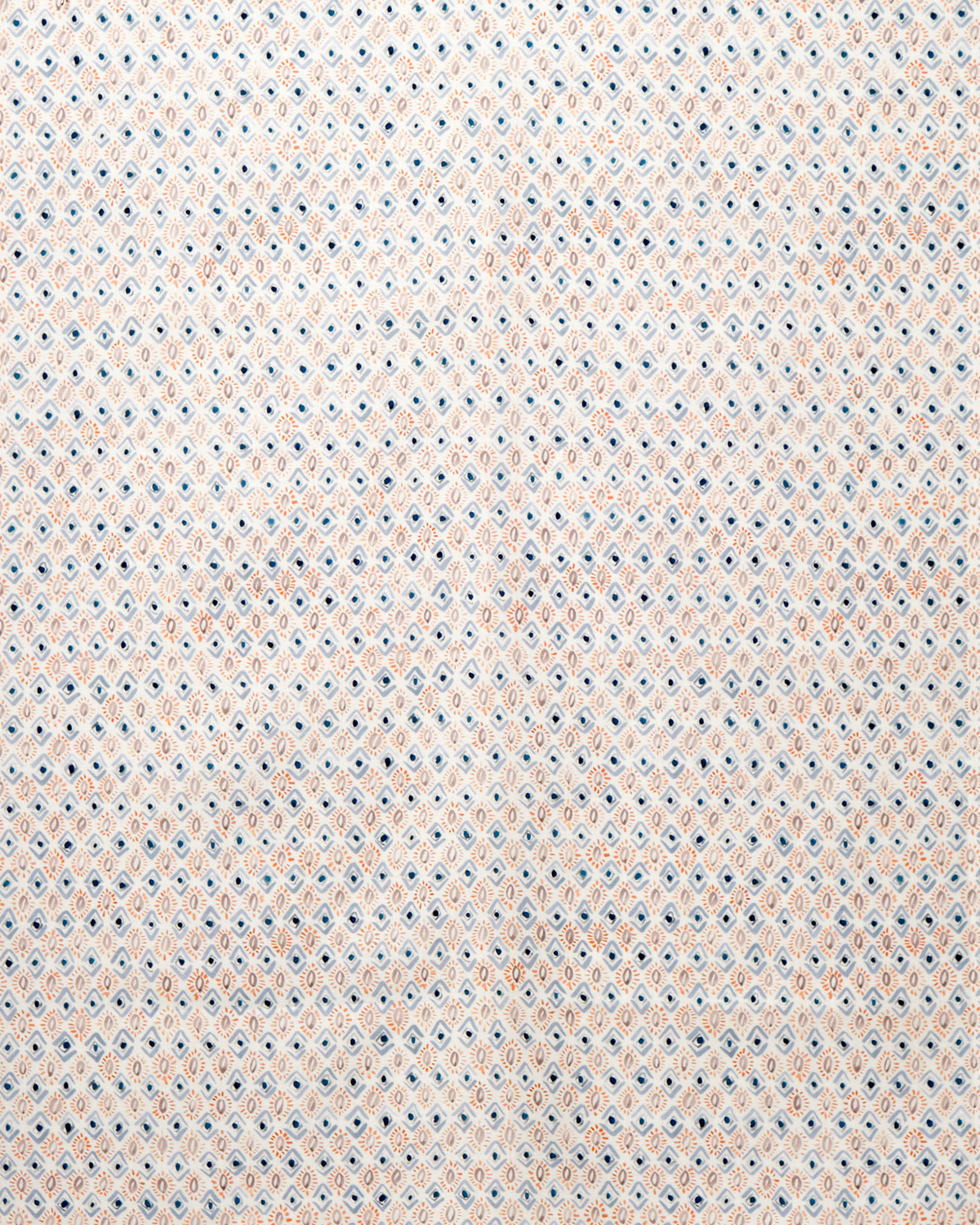 Gems Fabric in Blue/Peach