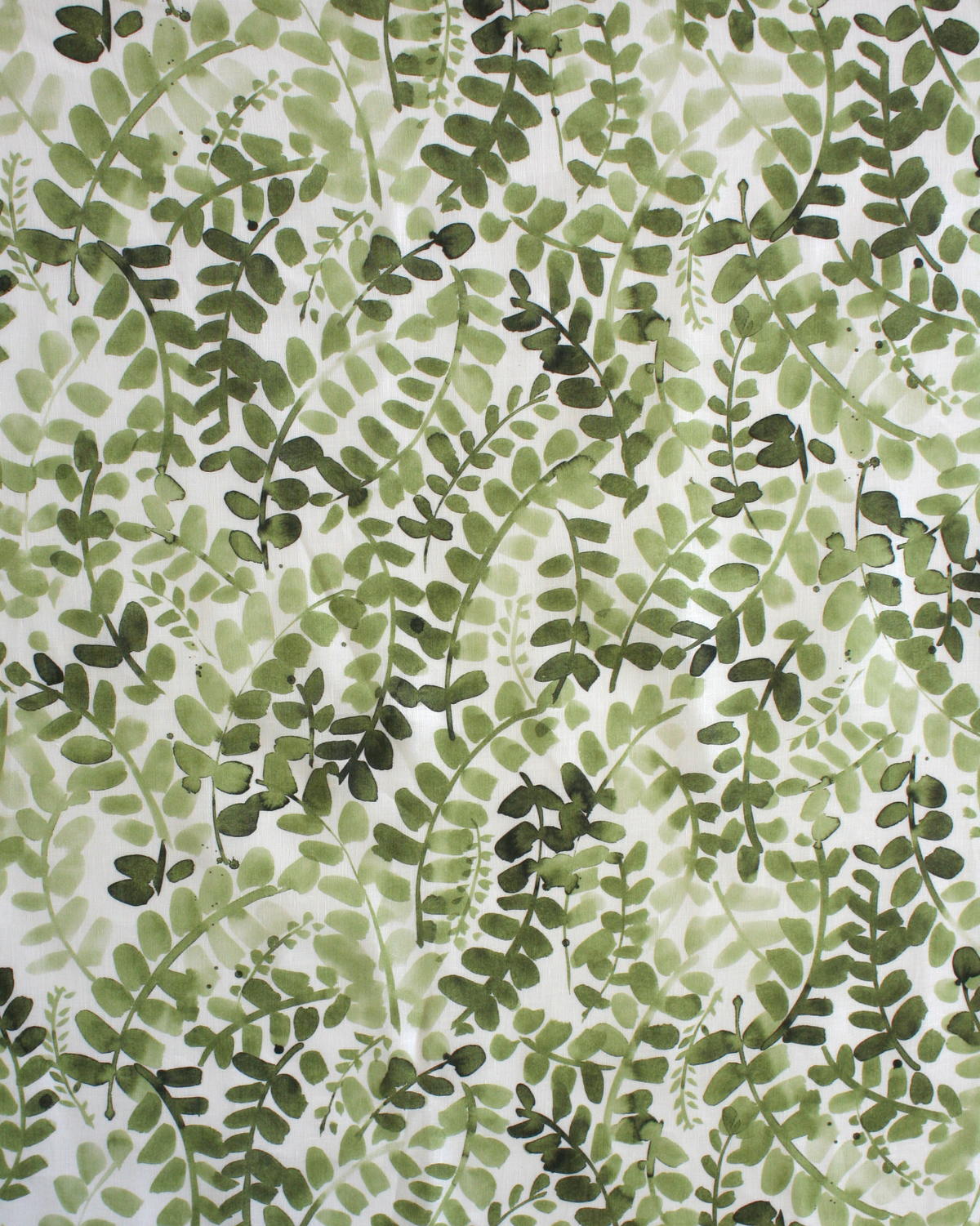 Leafy Vines Sheer Fabric in Green
