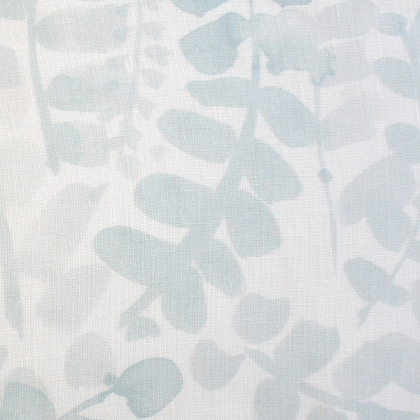Leafy Vines Sheer Fabric in Light Blue