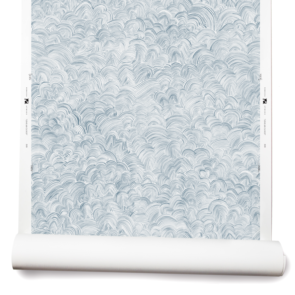 Linear Cloud Wallpaper in Blue-Slate