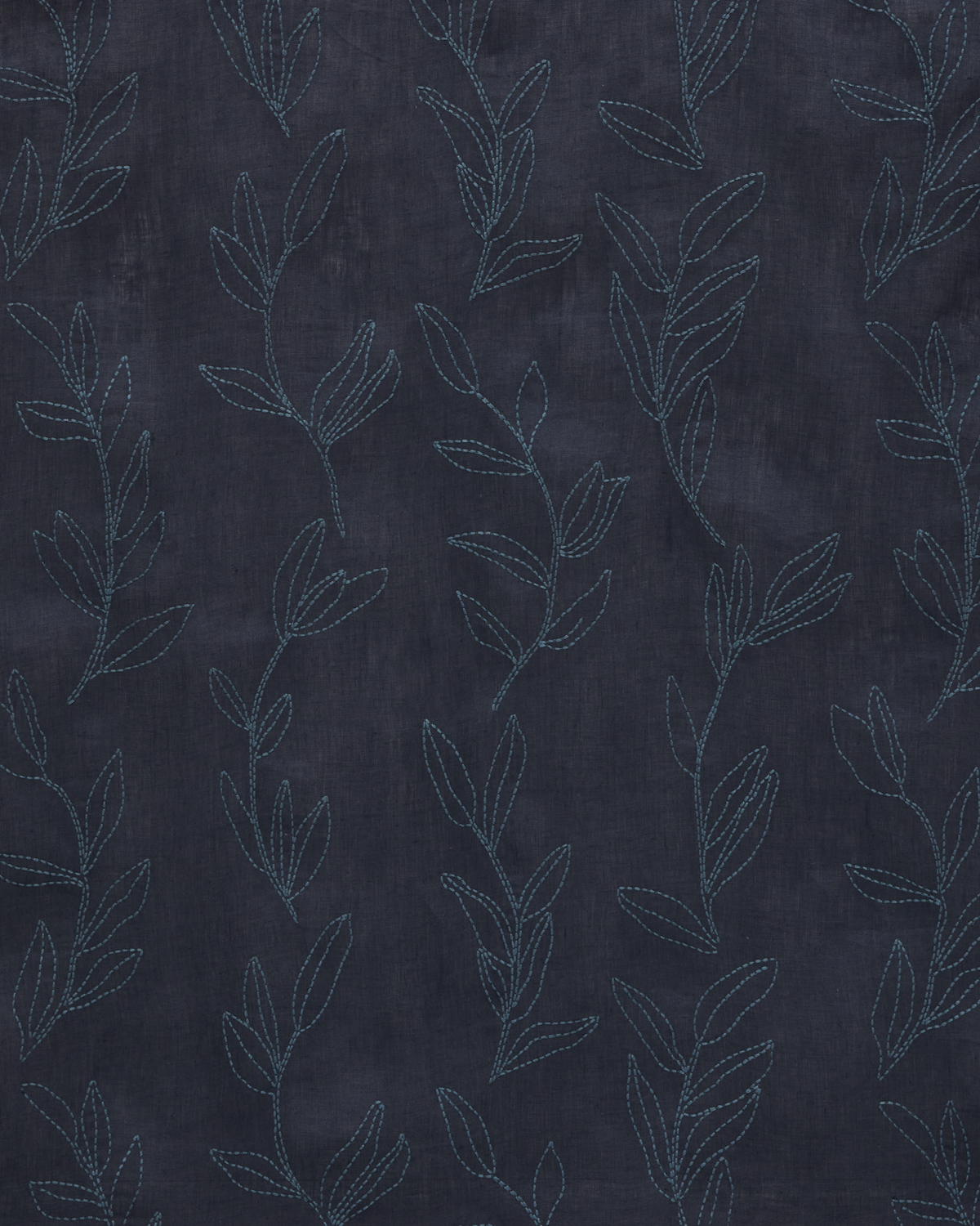 Linear Stem Sheer Fabric in Washed Navy