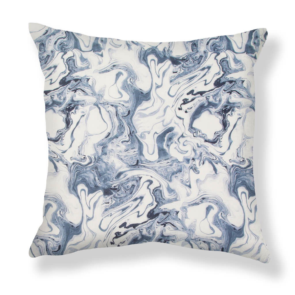 Marble Pillow in Sea Blue