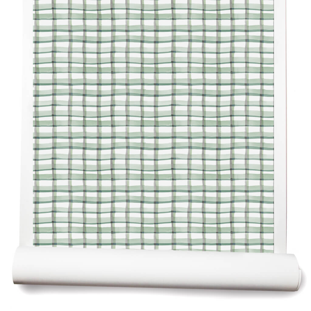 Mason Plaid Wallpaper in Green