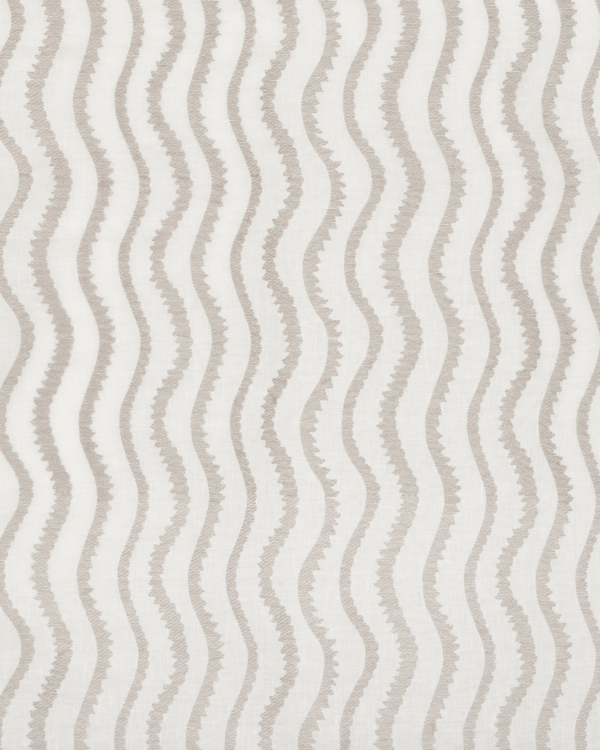 Notched Vines Sheer Fabric in Ivory/Gray