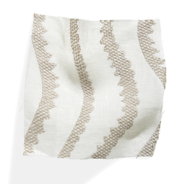 Notched Vines Sheer Fabric in Ivory/Gray