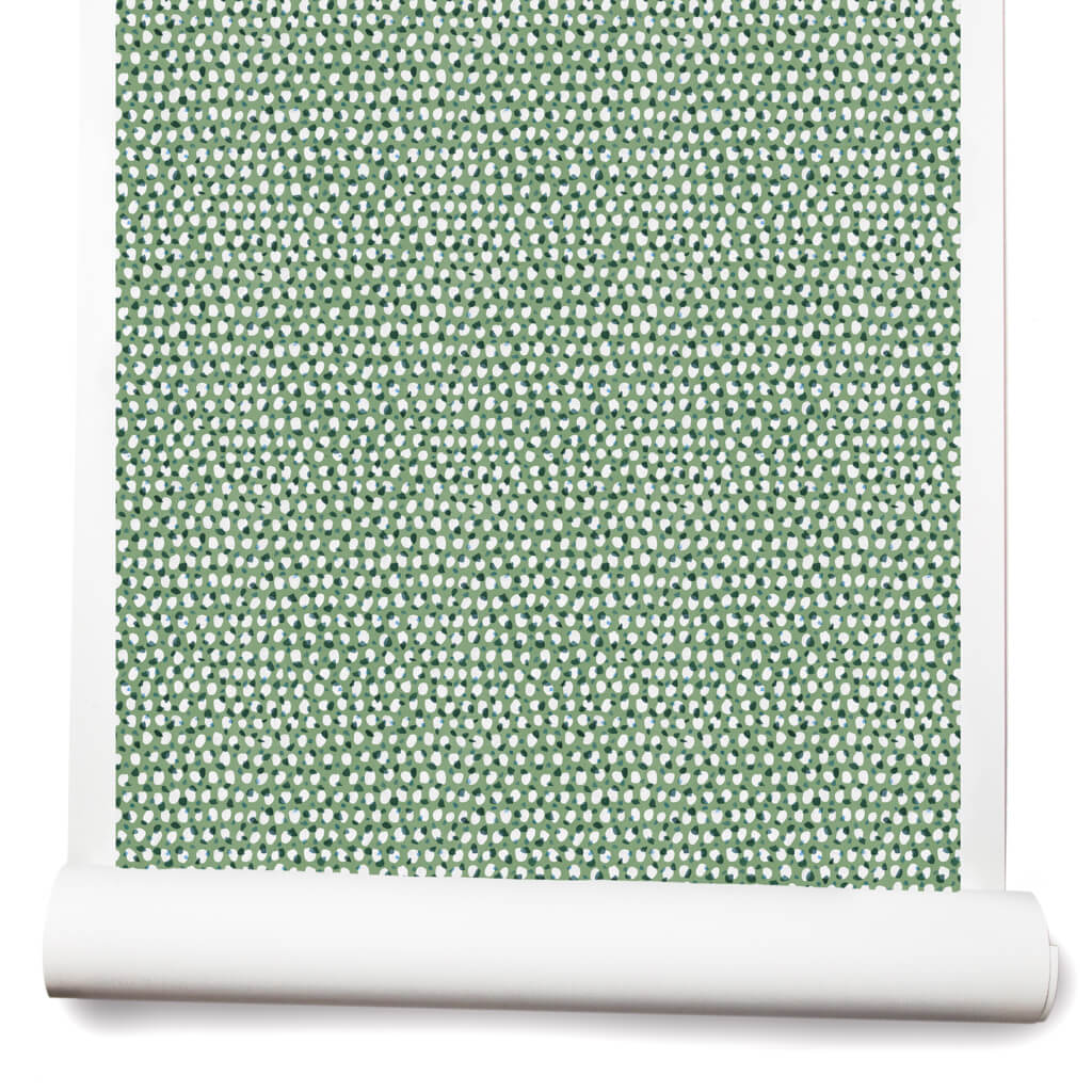 Scattered Dot Wallpaper in Green