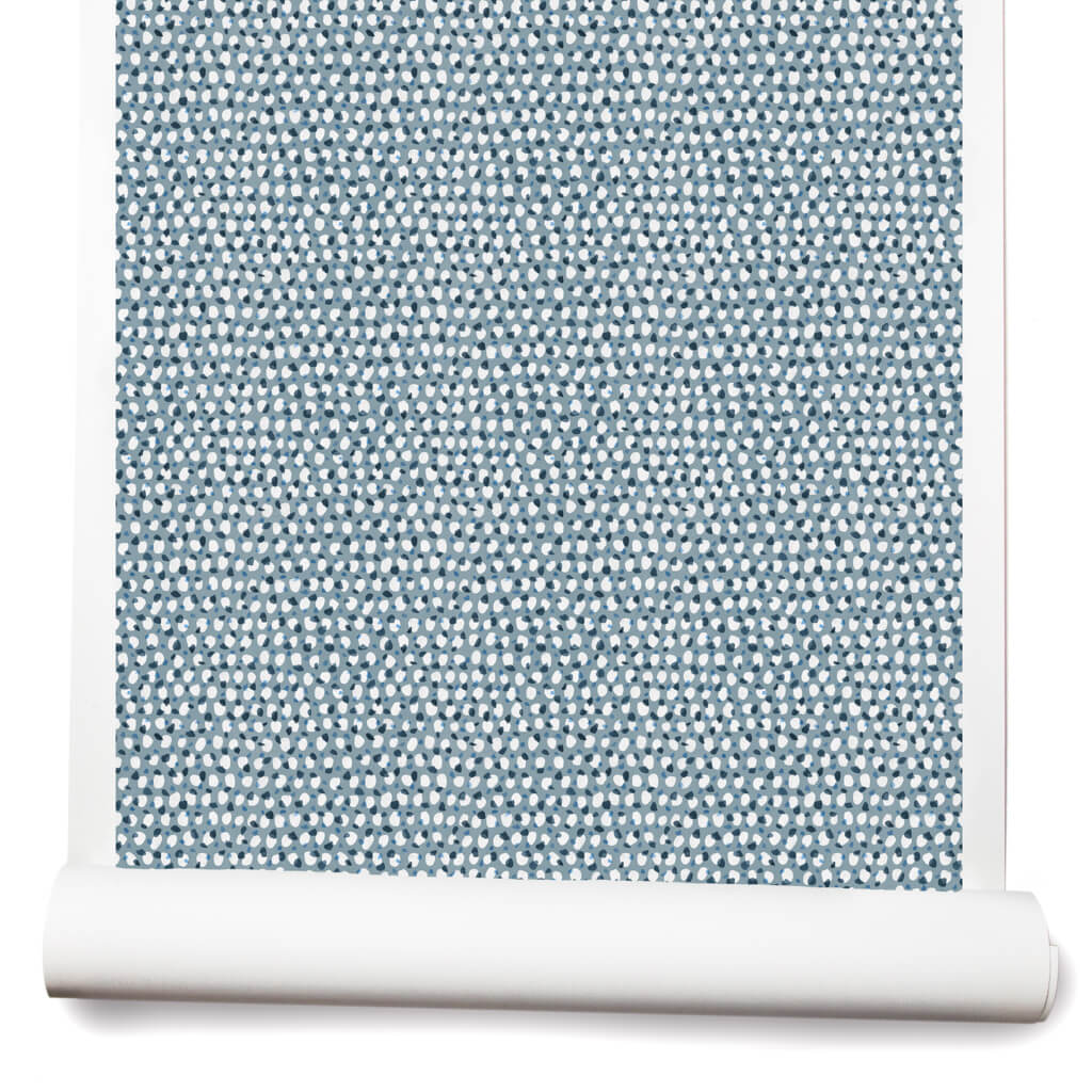Scattered Dot Wallpaper in Blue/Navy