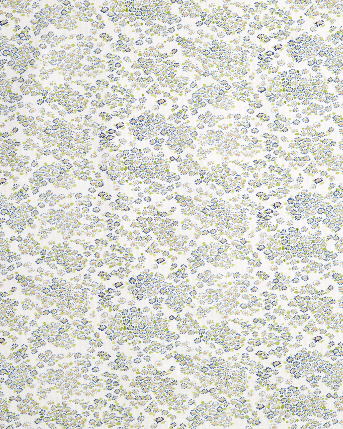 Small Daisy Fabric in Navy/Green