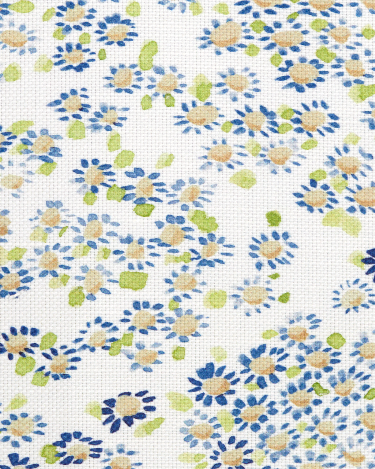 Small Daisy Fabric in Navy/Green