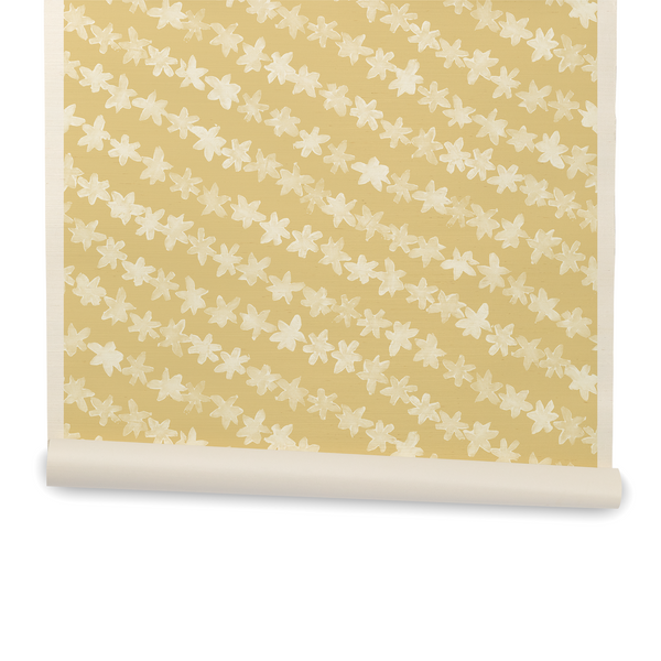 Stamped Garland Wallpaper in Yellow