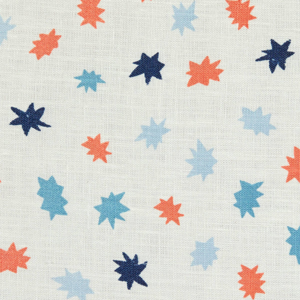 Stars Fabric in Sky/Tomato