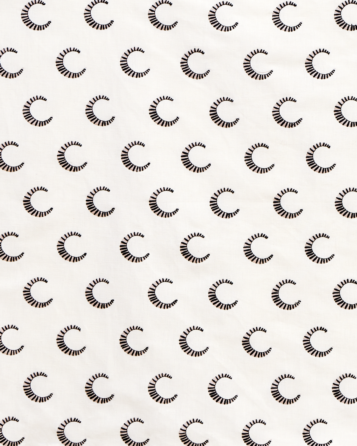 Striped Moon Fabric in Taupe/Black