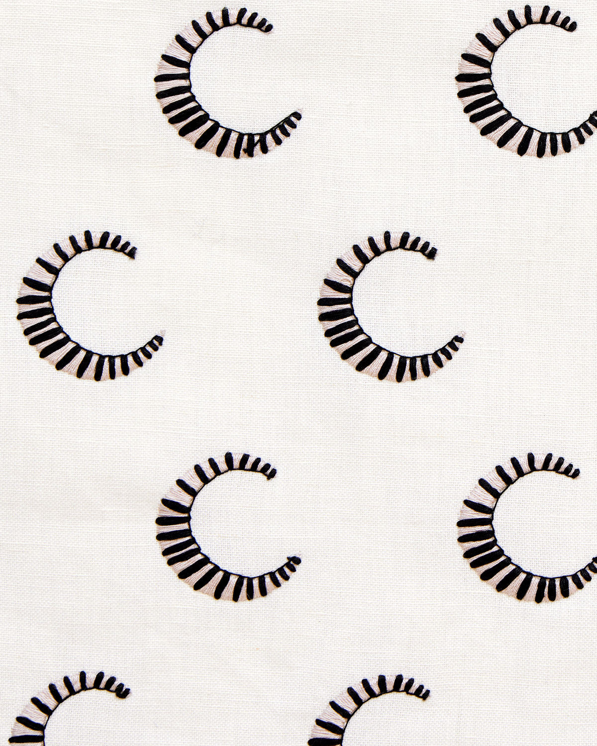 Striped Moon Fabric in Taupe/Black