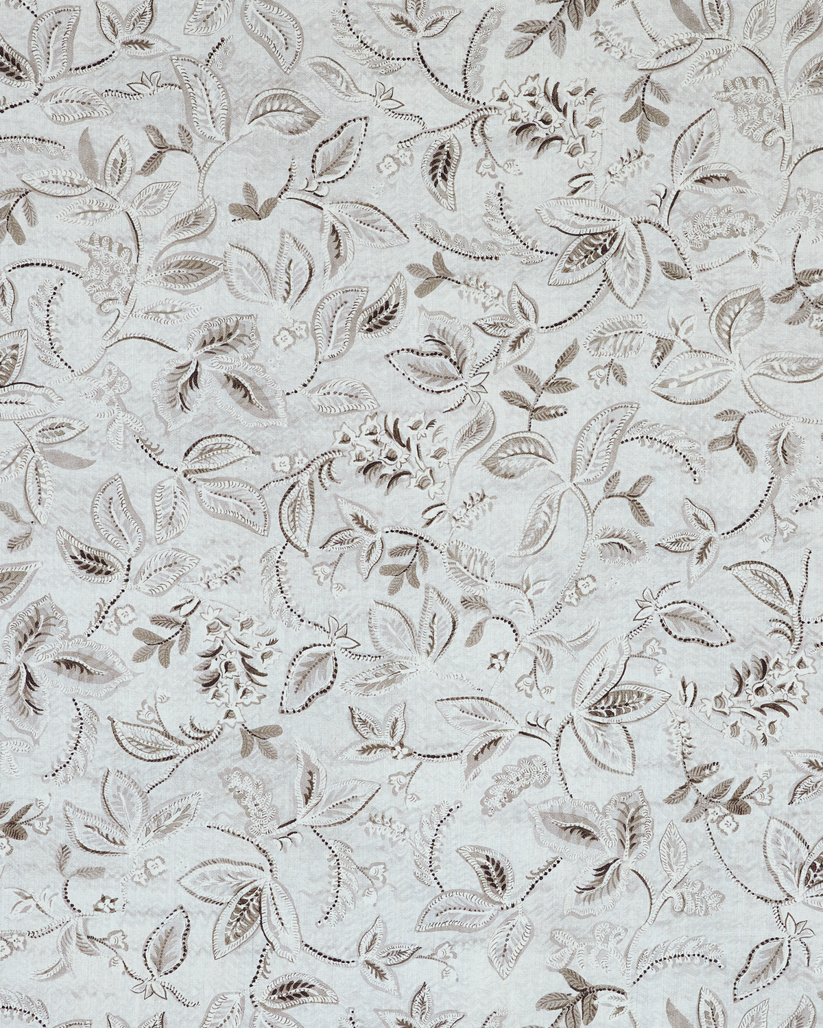 Textured Botanical Fabric in Gray